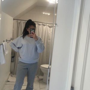 Aerie oversized light blue crew neck